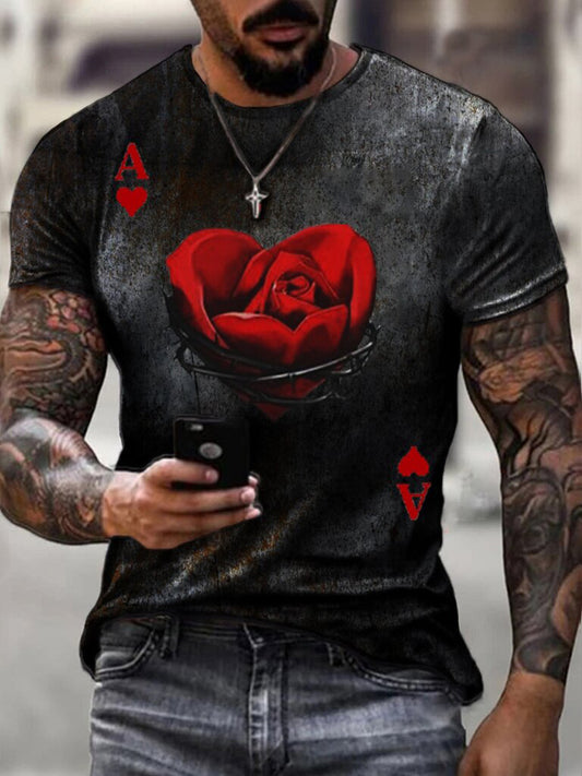 Ace and Rose-Men's printed T-shirt