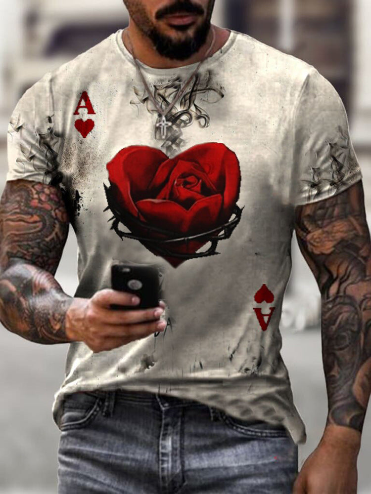 Ace and Rose-Men's printed T-shirt