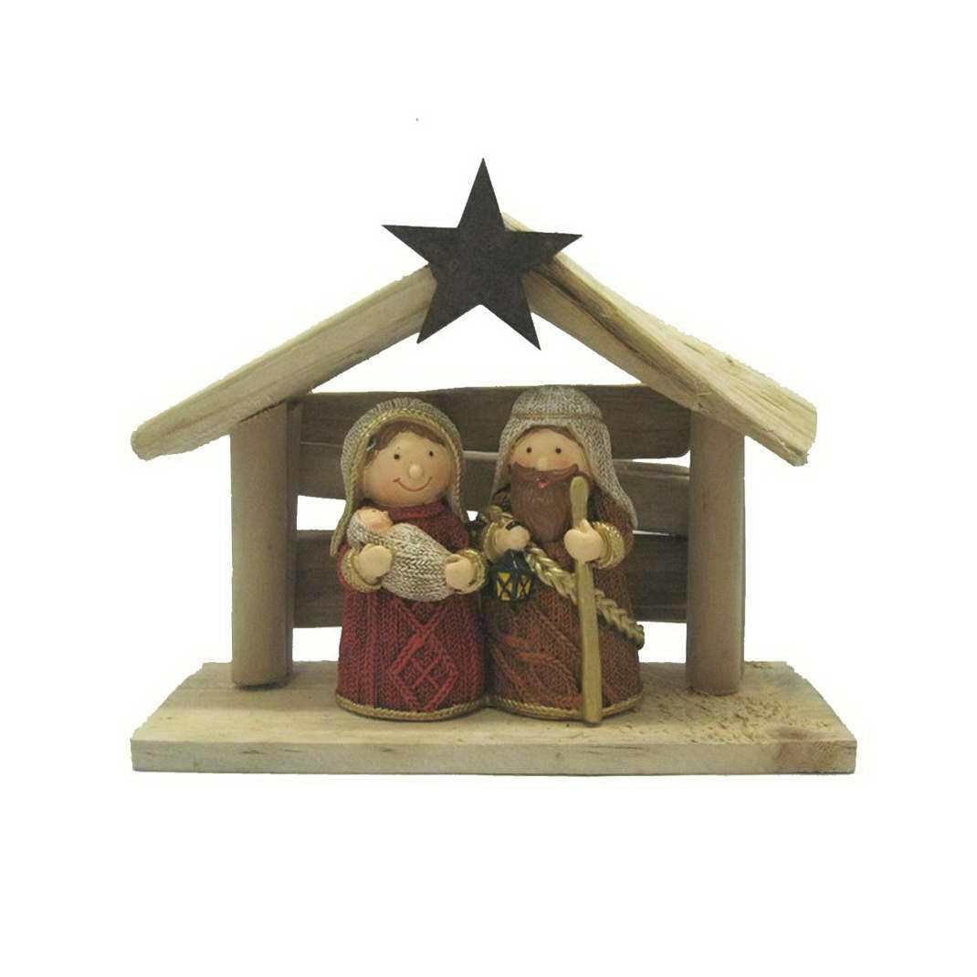Christmas Wood House Christian Jesus Birth Festival Decoration