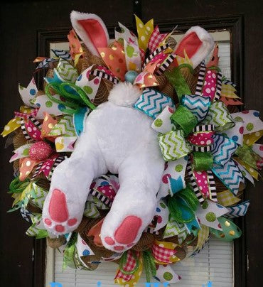 🐰💐See how the rabbit broke into your home! Easter bunny wreath🐰