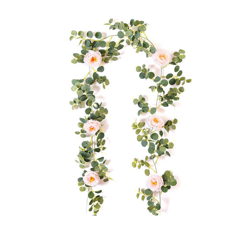Artificial Rose Leaves Flower Plant Vines Wall Hanging--200CM