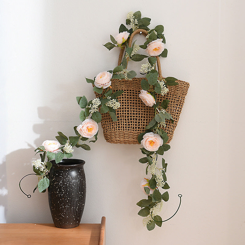 Artificial Rose Leaves Flower Wall Hanging Plant Vines--200CM