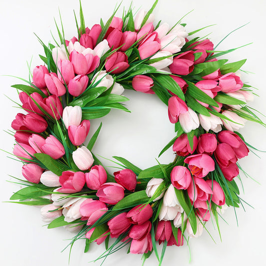 18'' Tulip Wreath Door Wreath Floral