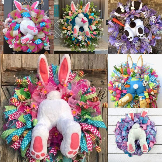 🐰💐See how the rabbit broke into your home! Easter bunny wreath🐰