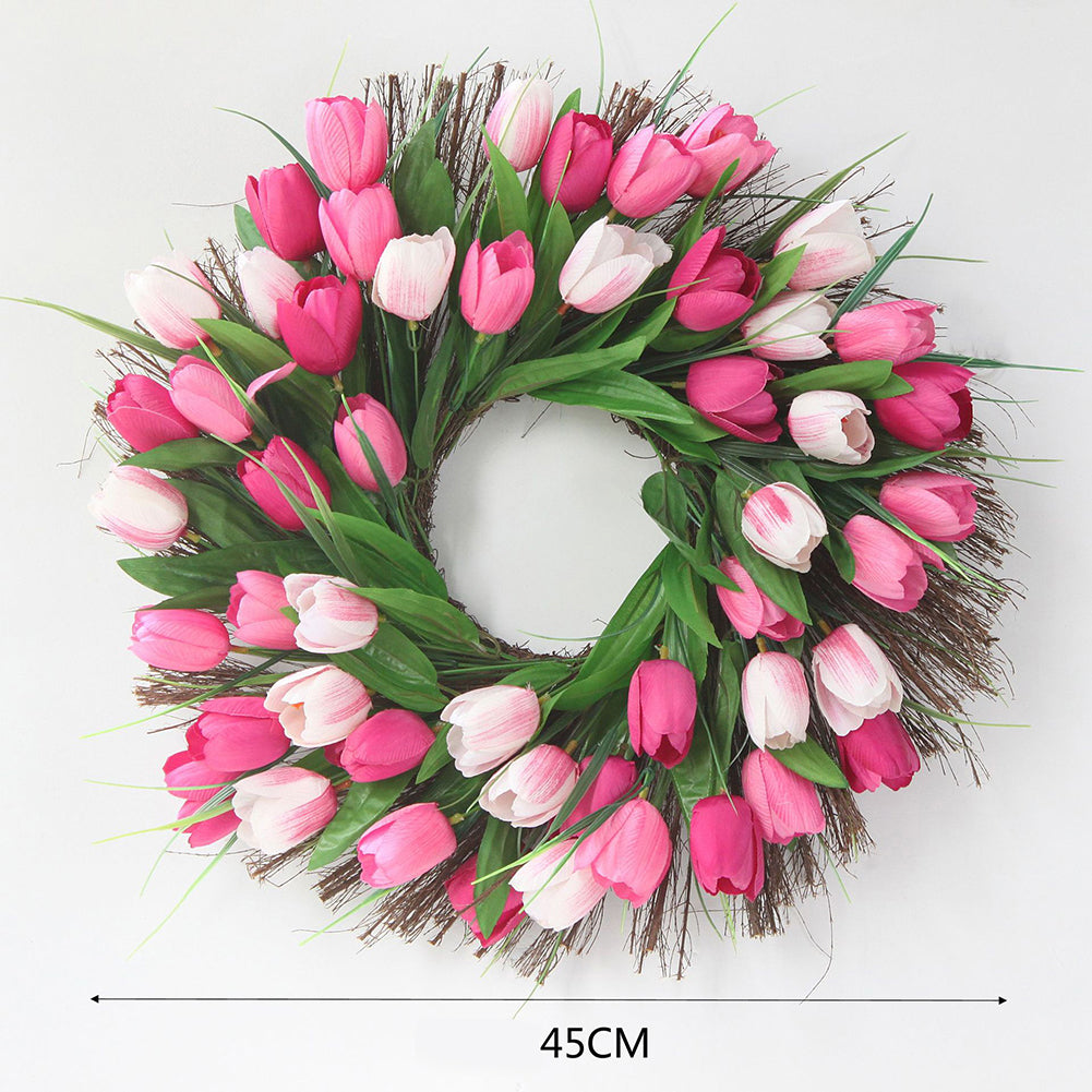 18'' Tulip Wreath Door Wreath Floral