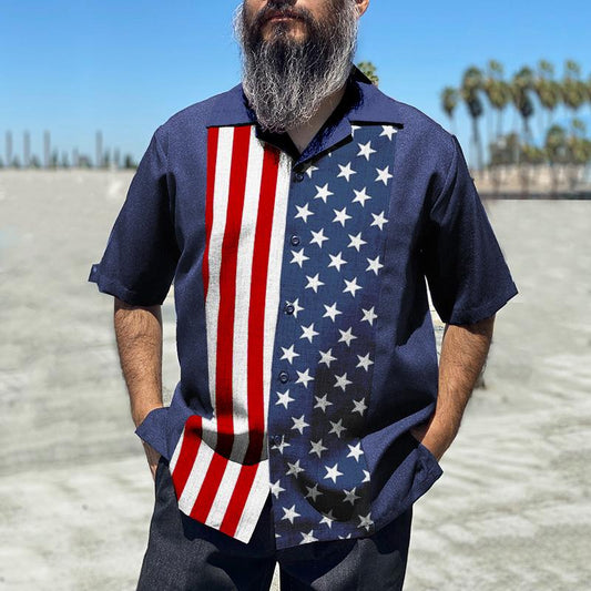 American flag print casual shirt