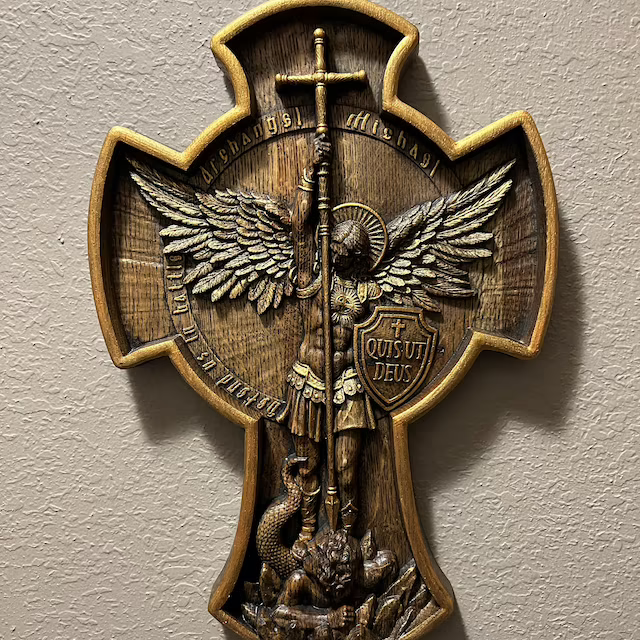 Archangel Michael Solid Wood Carved