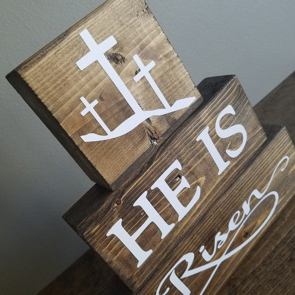 He is Risen Sign Easter Decor