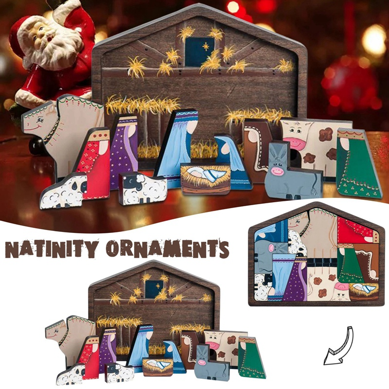 Jesus's Birth Religious Indoor Ornament Wooden Puzzle