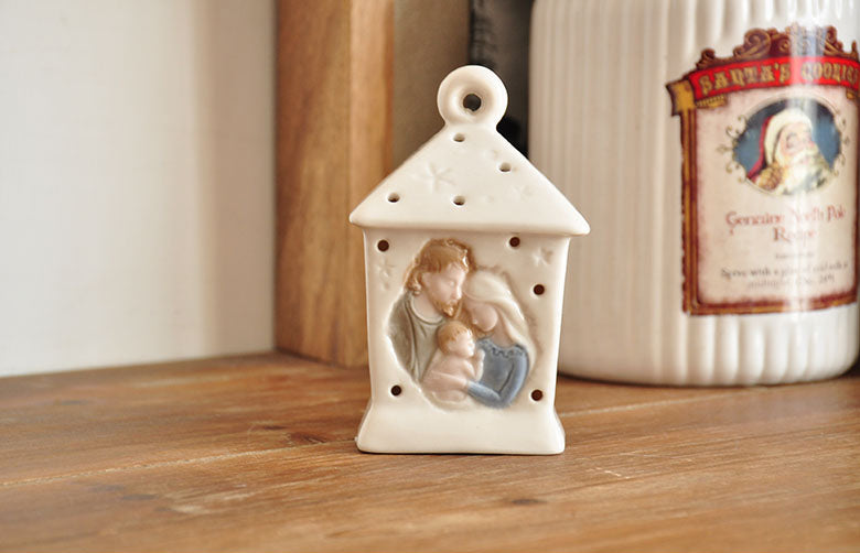Ceramic Openwork Holy Family Candle Holder